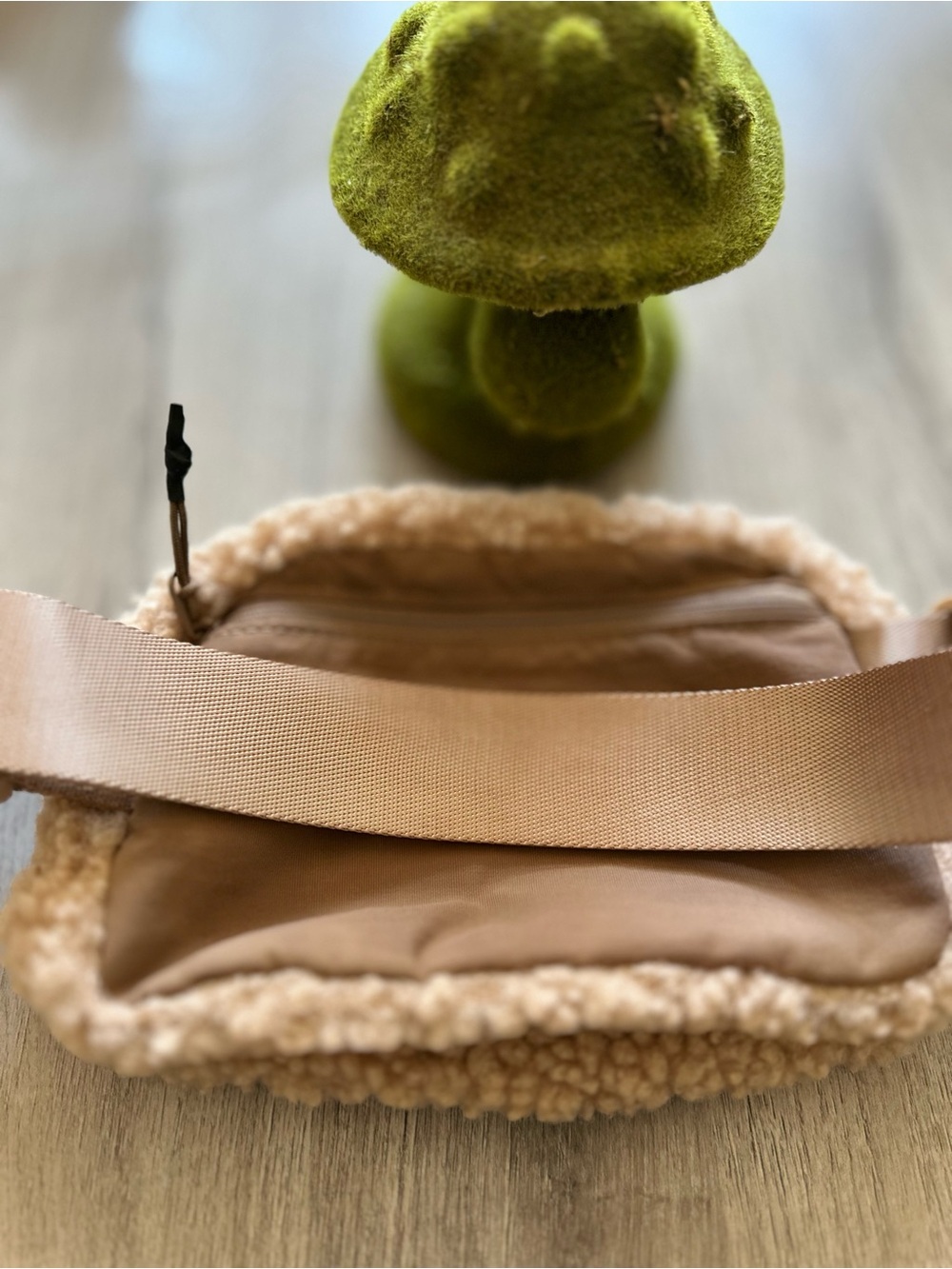 C.C Teddy Sherpa Belt Bag - Beige - Picture 4 of 10